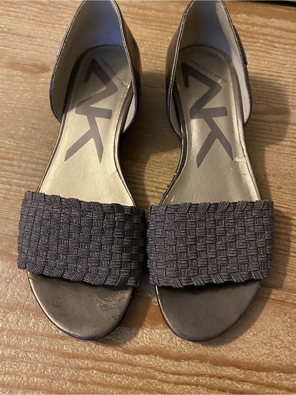Anne Klein Sport Brown Braided D'Orsay Flats